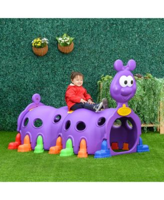 Caterpillar Climbing Tunnel for Kids Climb-N-Crawl Toy Indoor & Outdoor Toddler Play Structure for 3-6 Years Old, Purple