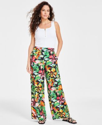 I.N.C. International Concepts - Women's Floral-Print Wide-Leg Pants