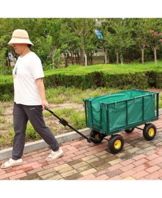 Streamdale Flower Cart with Green Cloth Bag for Easy Firewood Transport