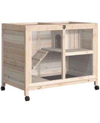Streamdale Furniture Indoor Rabbit Hutch with Wheels, Desk and Side ...