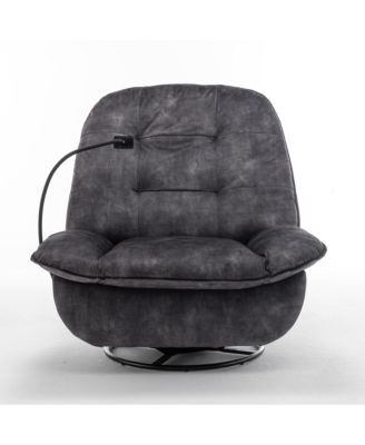 Luxurious Velvet Recliner with Phone Holder
