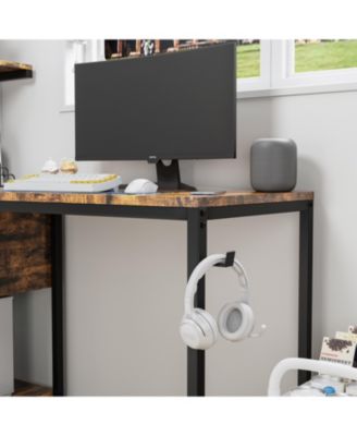 Brown Study Desk with Power & Storage