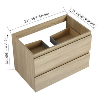 30" Wall-Mounted Bathroom Vanity (Only the Cabinet Body)