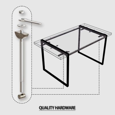 Streamdale 1 Pc MDF Dining Table, 59" Industrial Style with Metal Frame – Dining Room Furniture