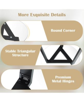 36" Round Glass Dining Table for 4 with Tempered Glass Tabletop Rubber Wood Frame