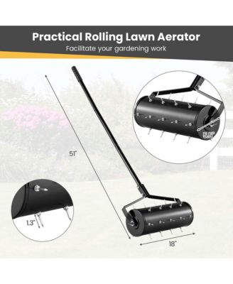 18" Manual Lawn Aerator Grass Aeration Tool Filled with Sand or Stone with Handle