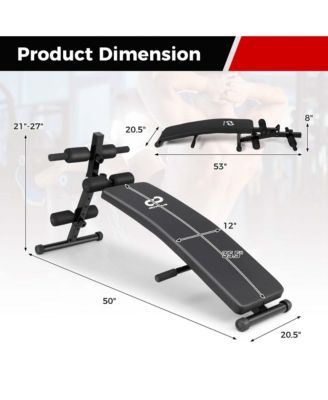 Adjustable Decline Sit Up Bench for Exercise with High Density Foam Cushioned Seat