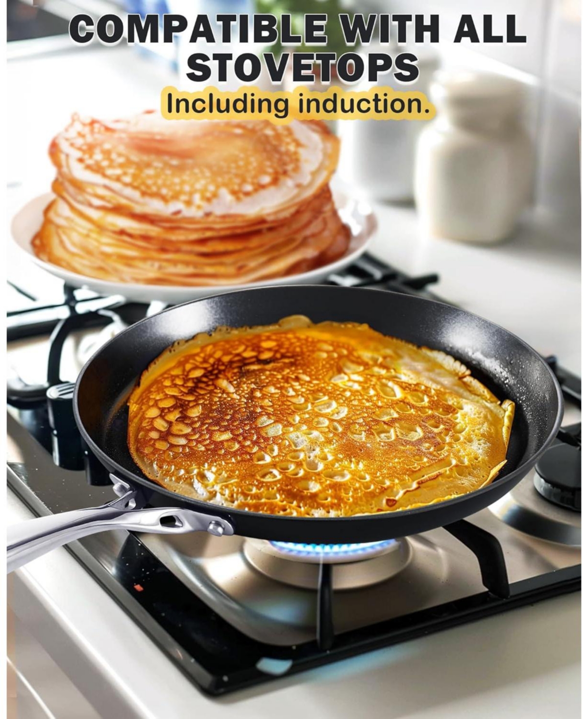 Cooks Standard Hard Anodized Ceramic Nonstick Griddle Dosa Tawa Tortilla Skillet Pan