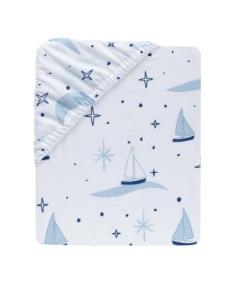 Little Skipper Cotton Nautical Sailboat Fitted Crib/Toddler Sheet