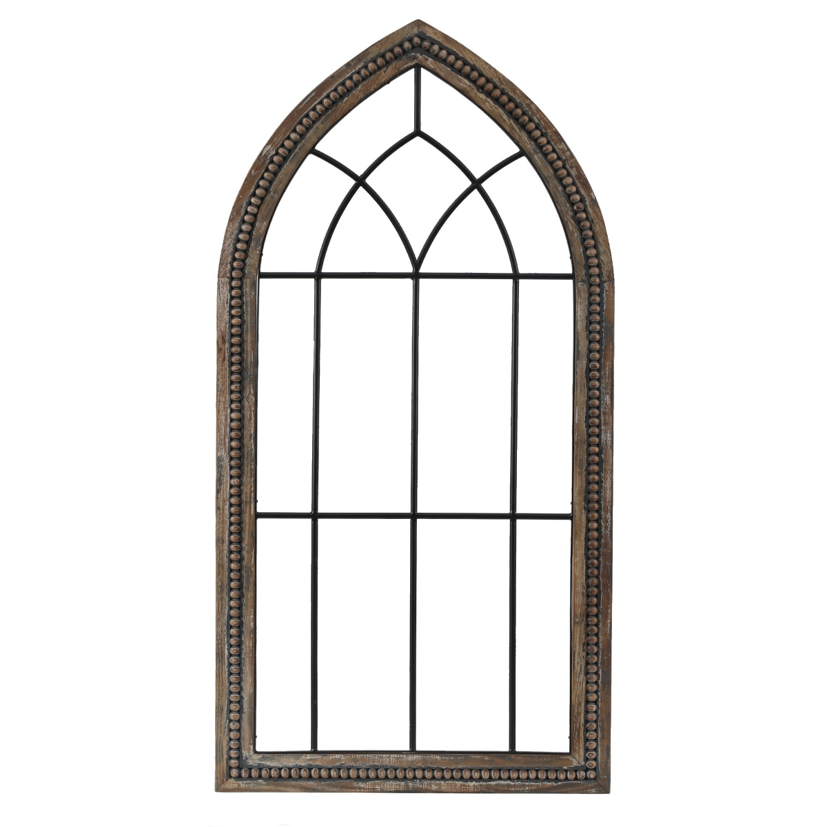 Luxenhome Wood And Metal Cathedral Wall Decor In Brown