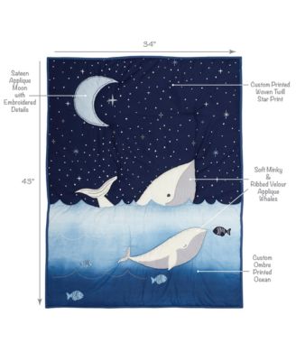 Bubbles & Squirt 3-Piece Whale/Ocean Aquatic Baby Crib Bedding Set