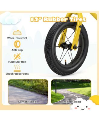 12 Inch Toddler Balance Bike No Pedal Training Bicycle with Inflatable Rubber Tires