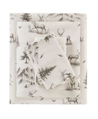 Printed Cotton Flannel 4-Pc. Sheet Set, Full