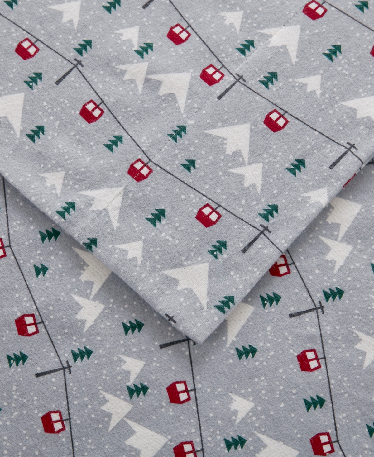 Woolrich Printed Flannel 4-pc. Sheet Set, California King In Grey Ski Jump