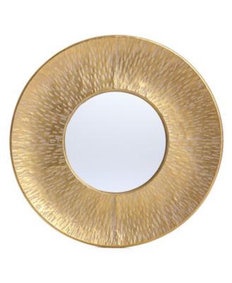 3-Piece Gold Metal Round Wall Mirror Set