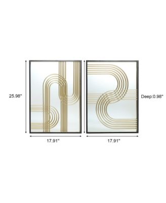 Set of 2 Modern Iron Loops Rectangular Accent Wall Mirrors