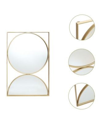 Gold Hourglass Frame Metal Modern Accent Wall Mirror