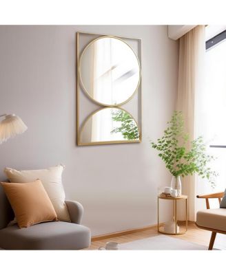 Gold Hourglass Frame Metal Modern Accent Wall Mirror