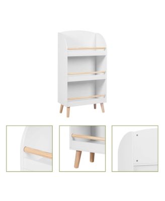 Children's Multi-Functional 3-Shelf Bookcase Toy Storage Bin, White