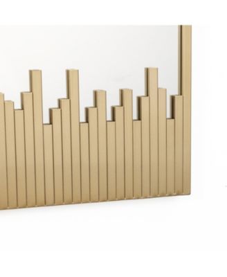 Cityscape Gold Metal Frame Rectangular Wall Mirror