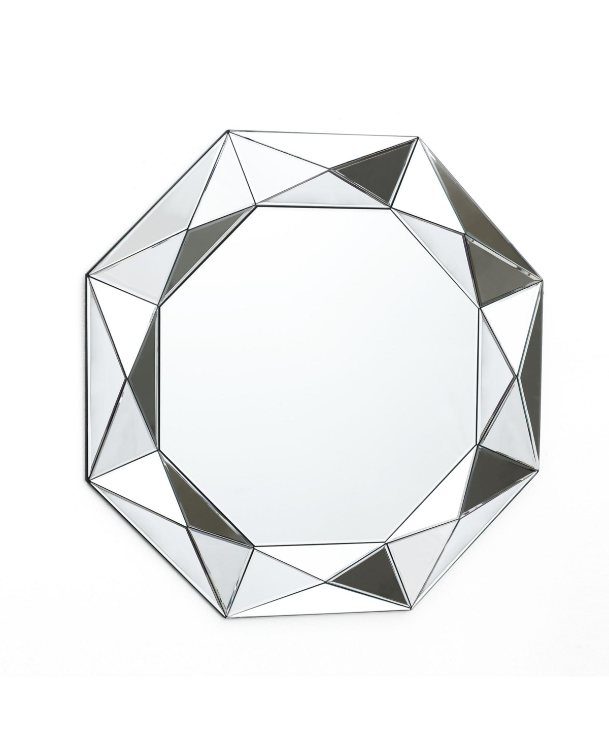 Luxenhome Glass Octagon Frame Accent Wall Mirror In Silver