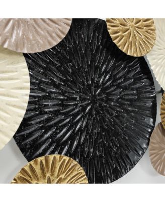 Multi-Color Coastal Abstract 47.25-Inch Wide Metal Wall Decor