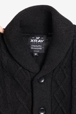Boys Cable Knit Shawl Cardigan