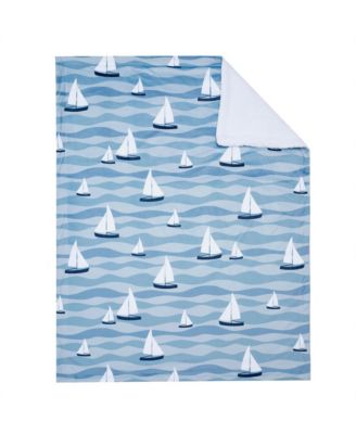 Little Skipper Soft Luxury Nautical Sailboat Fleece Baby Blanket