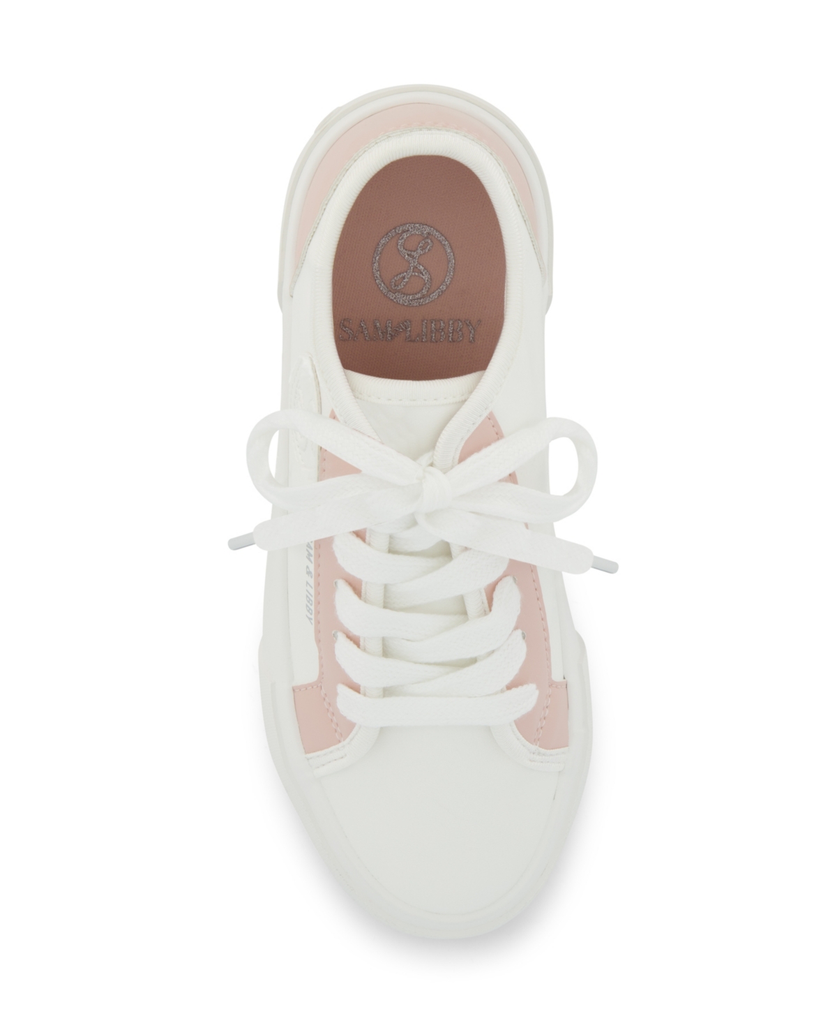 Shop Sam & Libby Little And Big Girls Davie Dina Court Lace Up Sneaker In Rose Gold
