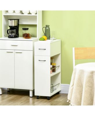 3- tier Slim Storage Cart, Rolling Narrow Kitchen Cart on Wheels for Small Place, Slide Out Side Utility Cart for Bathroom, Laundry