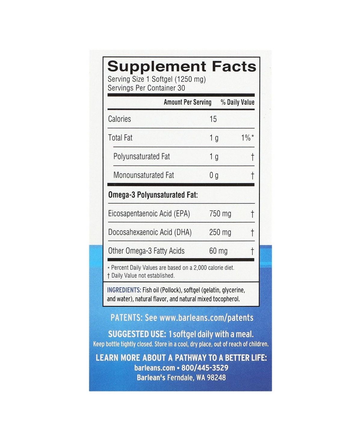 Barlean's Ideal Omega 3 Orange - Softgels
