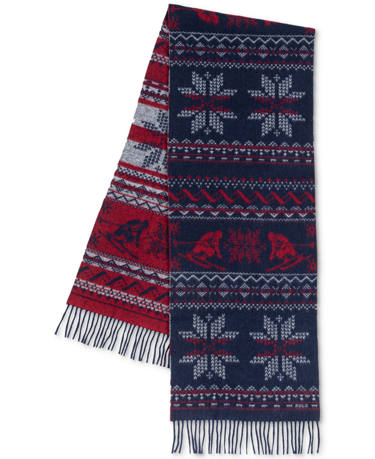Polo Ralph Lauren Men's Snowflake Woven Jacquard Scarf In Navy Multi