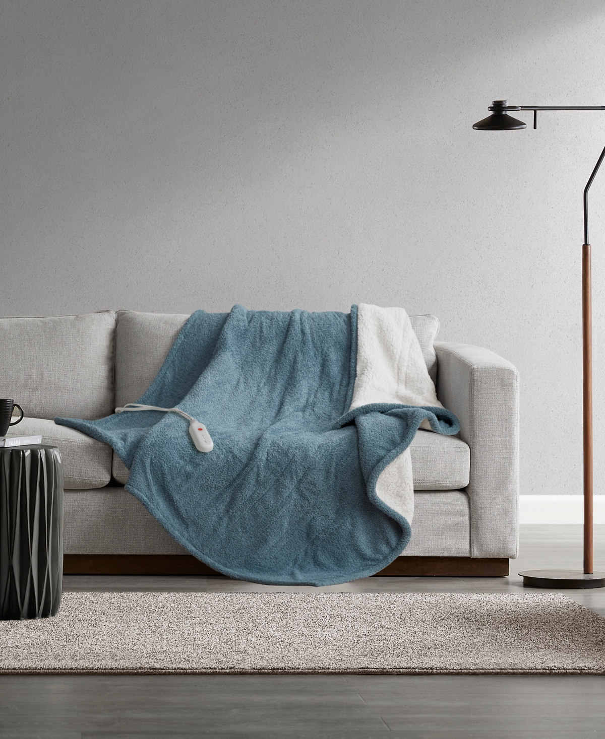 Sharper Image Amira Dream Soft Heated Throw, 50" X 60" In Blue