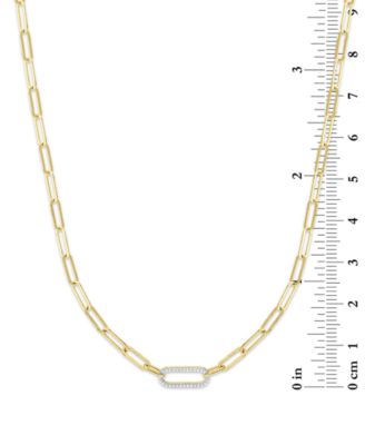 2-Pc. Set Diamond Paperclip Link Collar Necklace & Bracelet (1/4 ct. t.w.) in 14k Gold-Plated Sterling Silver