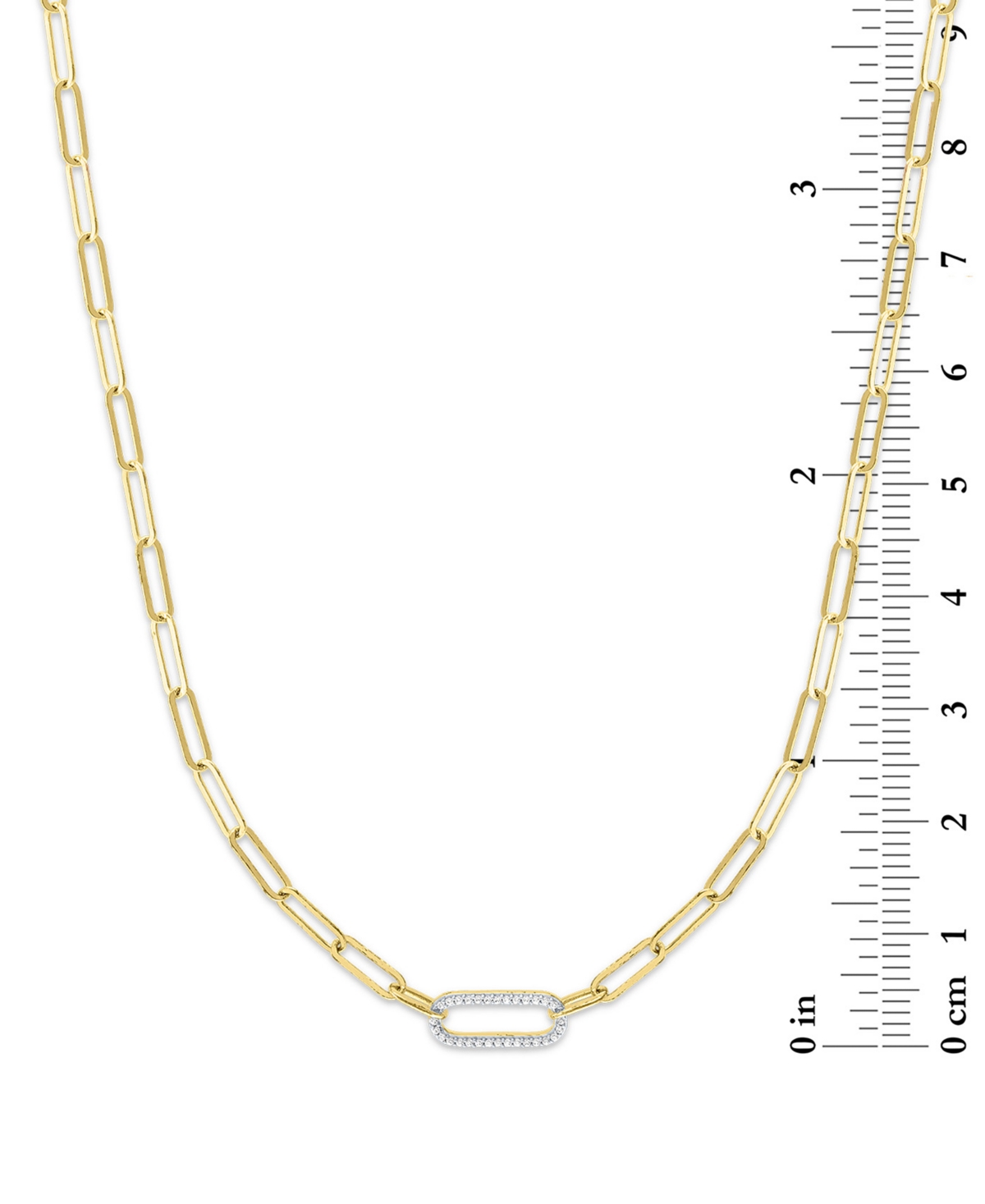 MACY'S 2-PC. SET DIAMOND PAPERCLIP LINK COLLAR NECKLACE & BRACELET (1/4 CT. T.W.) IN 14K GOLD-PLATED STERLI 