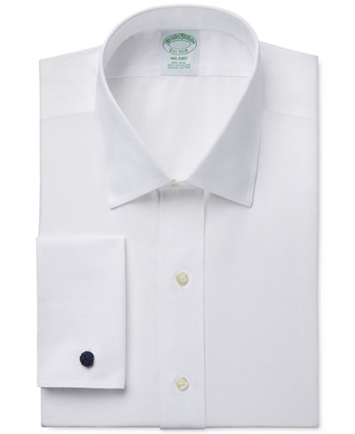 Brooks Brothers Milano Extra-Slim Fit Non-Iron White Solid French Cuff Dress Shirt