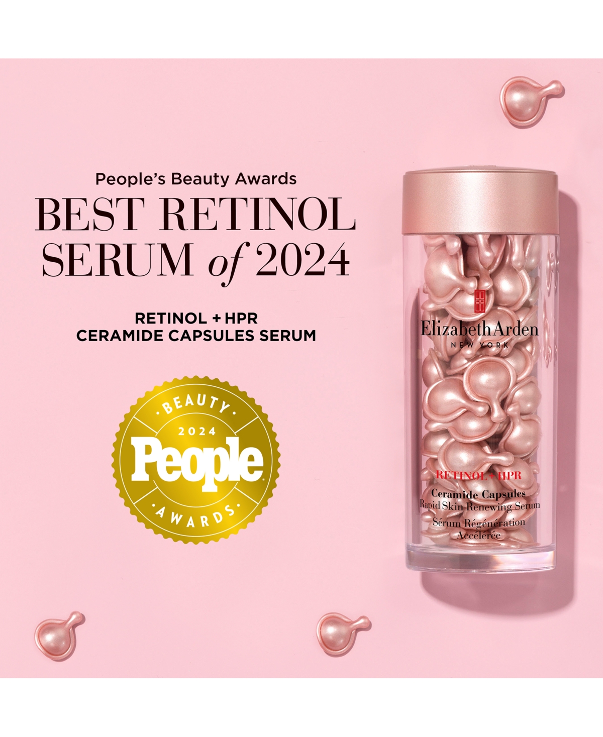 Elizabeth Arden Retinol + Hpr Ceramide Capsules Rapid Skin Renewing Serum, 60 capsules