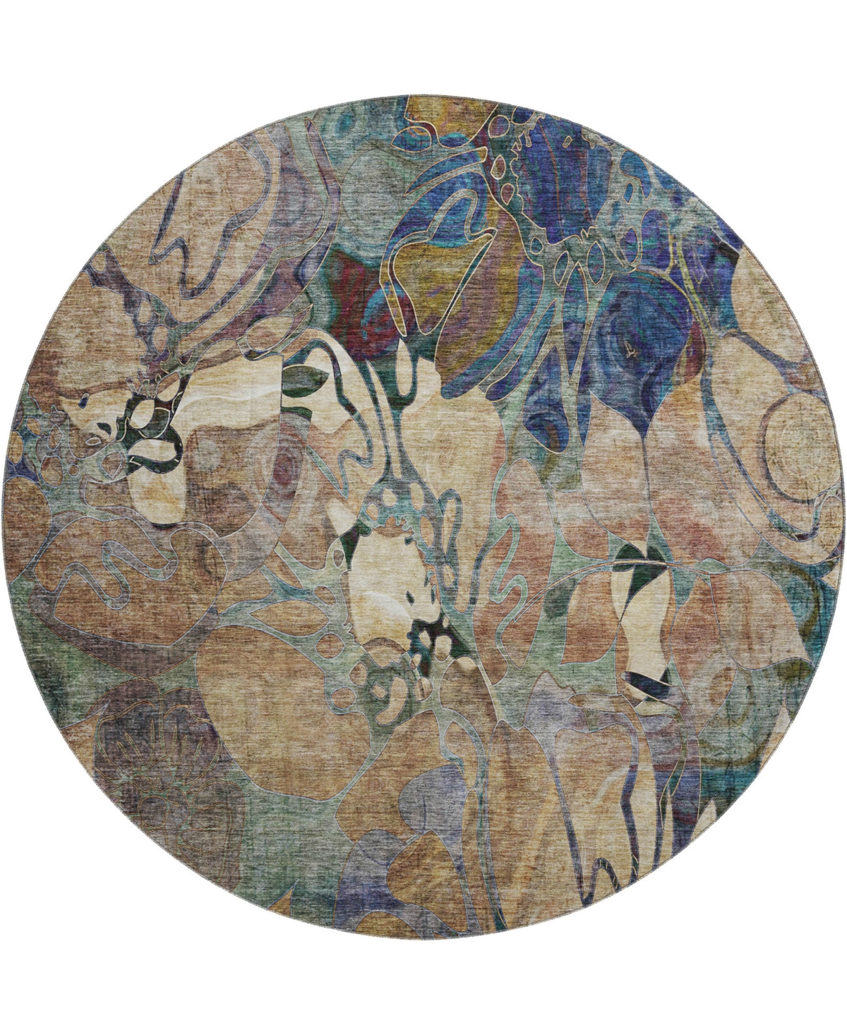 Dalyn Trevi Washable Tv17 8'x8' Round Area Rug In Beige