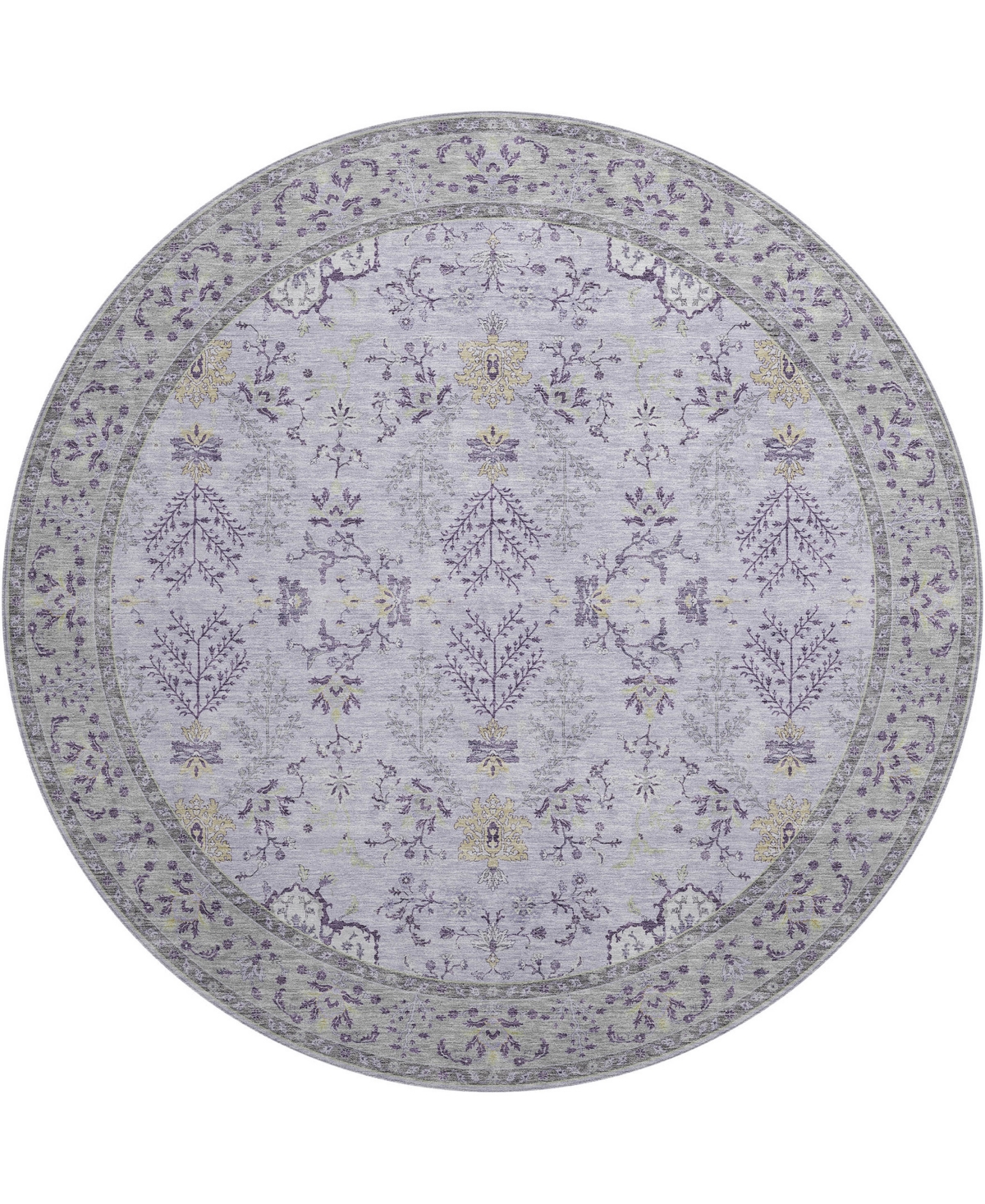 Dalyn Hatay Washable Hy9 8'x8' Round Area Rug In Lavender