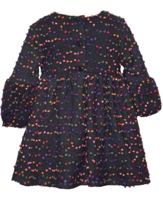 Little Girls 3D Confetti Dot Knit Dress