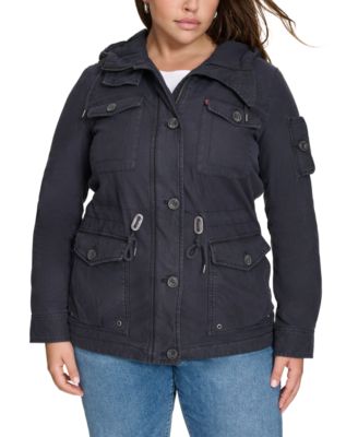 Levi's® Trendy Plus Size Hooded Military Jacket