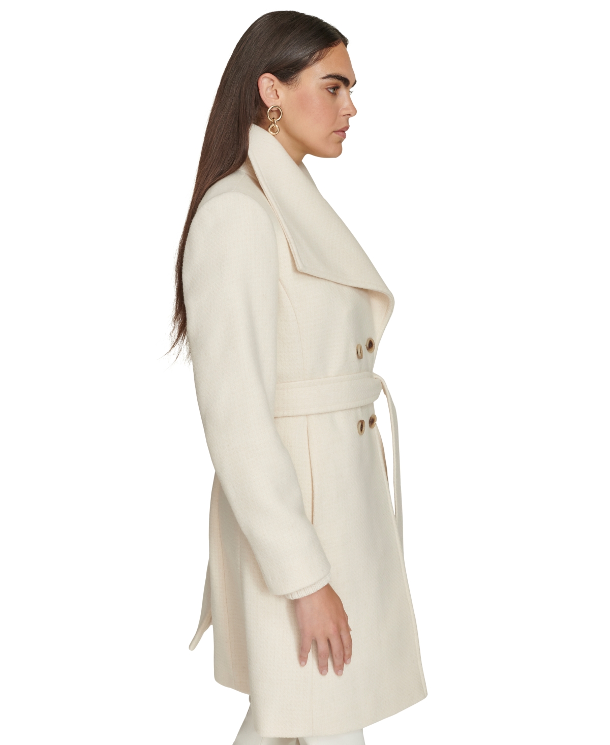 Calvin Klein Women's Double-Breasted Belted Coat