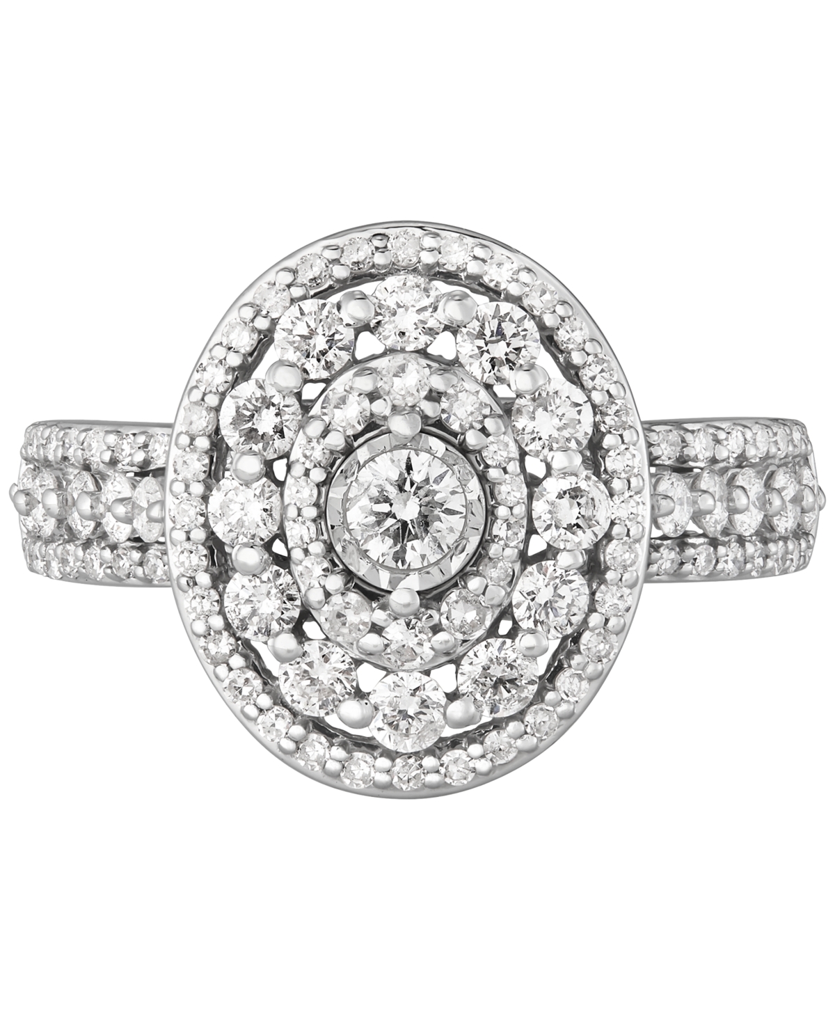 Diamond Multi Halo Multi Row Ring (1 ct. t.w.) in 10k- White Gold