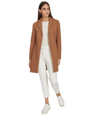 Women's Single-Breasted Notched-Collar Coat