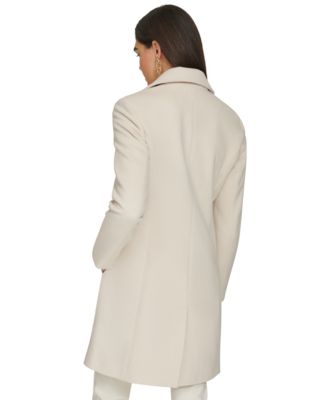Womens Single-Breasted Wool Blend Coat