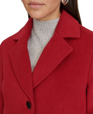 Womens Single-Breasted Wool Blend Coat
