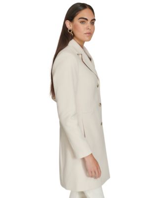 Womens Single-Breasted Wool Blend Coat