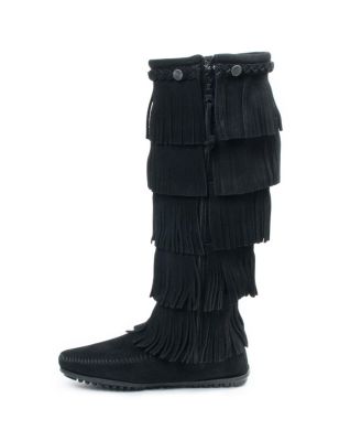 Women's Suede 5-Layer Fringe Boots