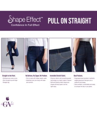 Plus Size Pull-On Straight-Leg Jeans