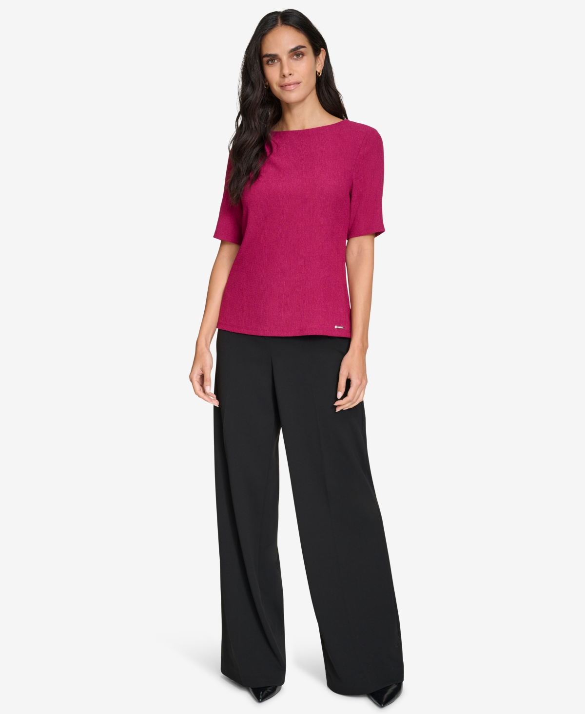 Calvin Klein Women's Crewneck Short-Sleeve Blouse